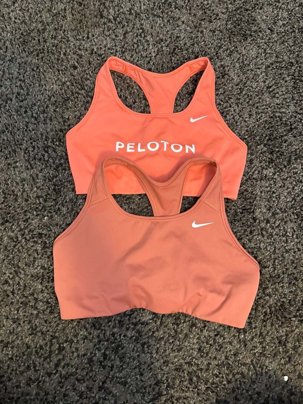 2 Nike Sports Bras Size M Peach Racerback